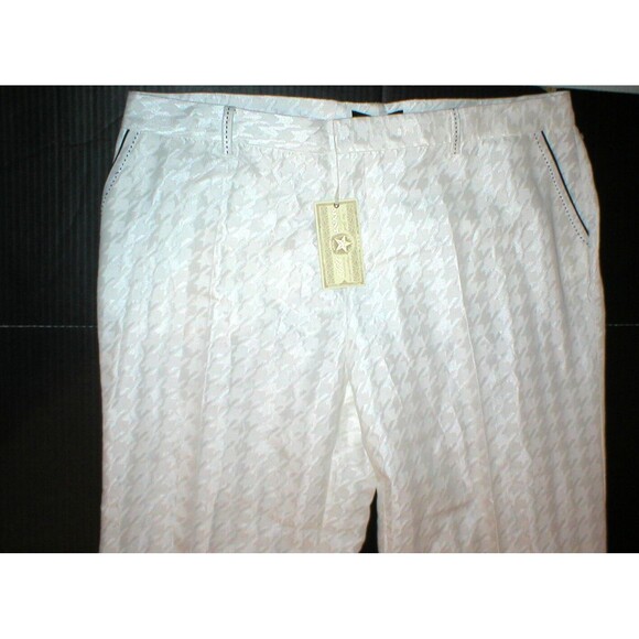 NWT $168 MYNT 1792 Womens Plus White Pants Office 24W Houndstooth 24 W Tall - Picture 9 of 9